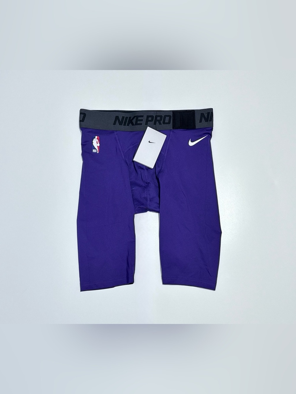 Nike Purple Pro Compression Boxer Briefs with Gray Waistband